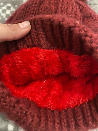 gorro de lana granate 
