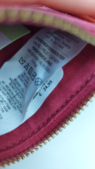 Cartera monedero Tarjetero rojo fresa gr