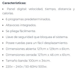 Hasta finales de mes Cinta de correr