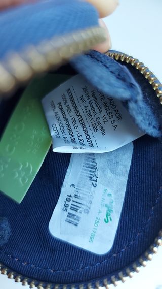 Monedero serraje azul  con letra S