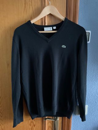Jersey Lacoste Negro Talla M, Lana