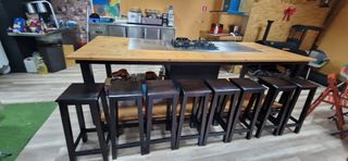 Mesa Isla de cocina con ruedas y extractor