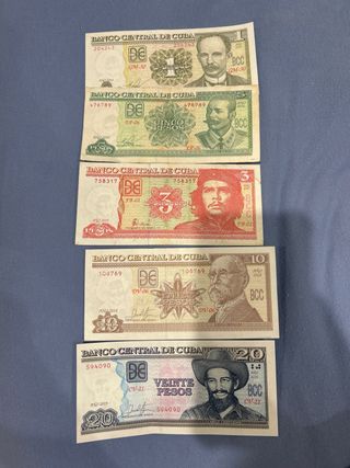 billetes Pesos Cubanos
