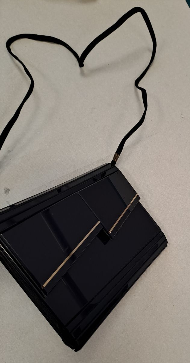 Borsa donna rigida anni '80 blu