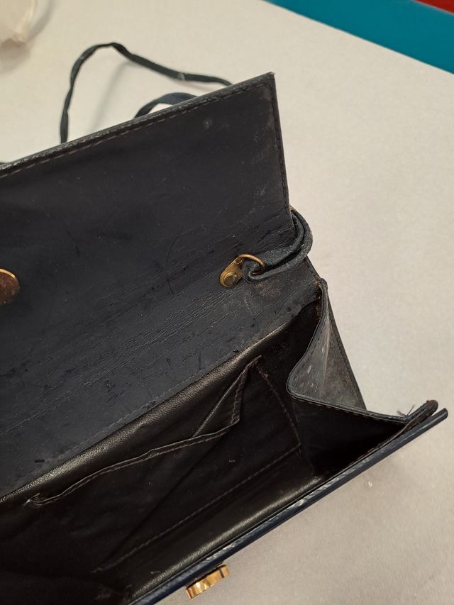 Borsa donna rigida anni '80 blu