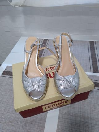 Sandalias plateadas mujer n°39