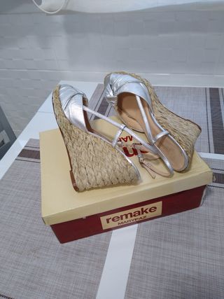 Sandalias plateadas mujer n°39