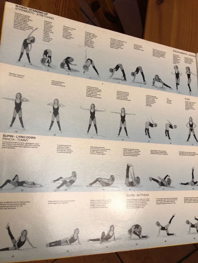 vinile aerobica 33 giri con esercizi illustrati