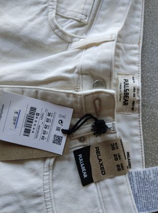 Pantalón corto pull&bear blanco 36