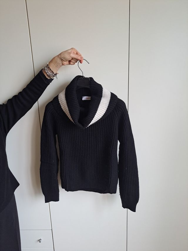 MAGLIONE IN 45% LANA NERO TAGLIA M