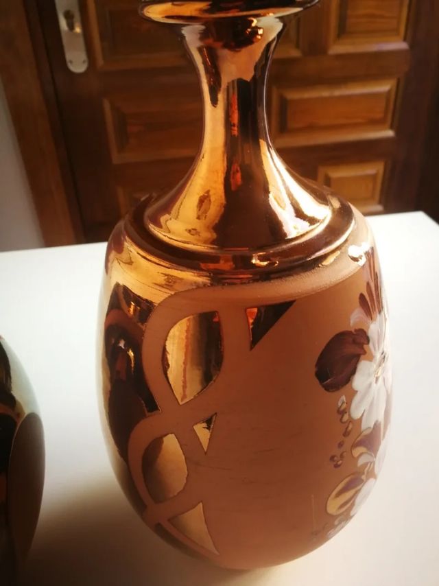 Lote de 2 Jarrones Dorados