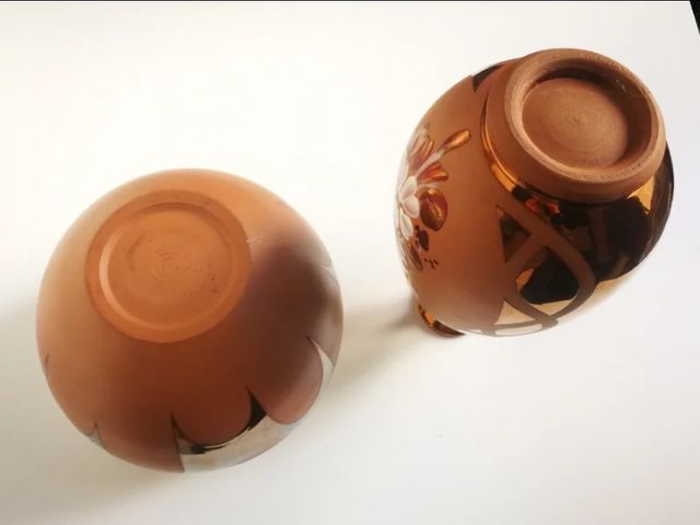 Lote de 2 Jarrones Dorados