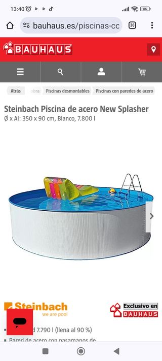Piscina de acero New Splasher