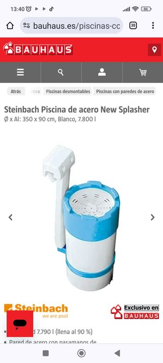 Piscina de acero New Splasher