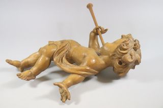 50 cm/ ANGELOTE ANGEL PUTTI TALLA EN MADERA GRANDE