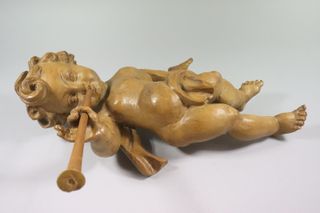 50 cm/ ANGELOTE ANGEL PUTTI TALLA EN MADERA GRANDE