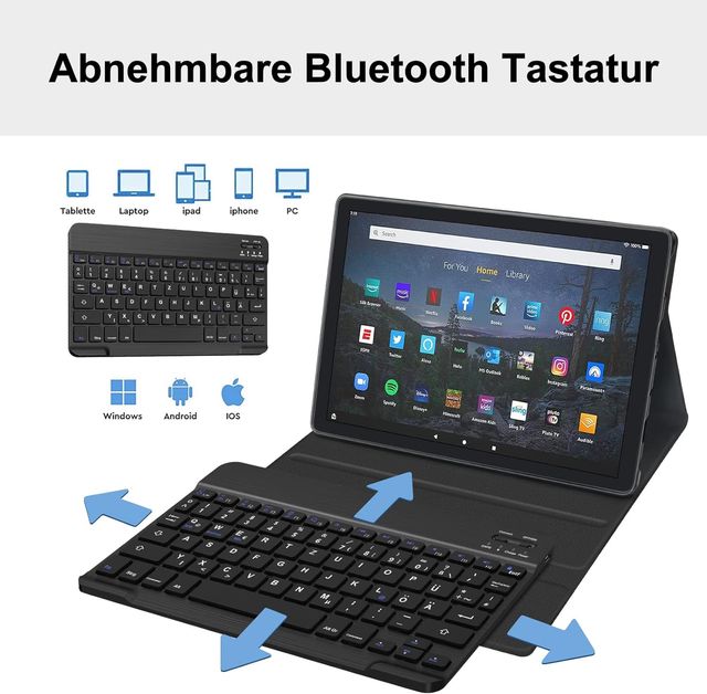 funda + teclado para HD 10/HD 10 Plus