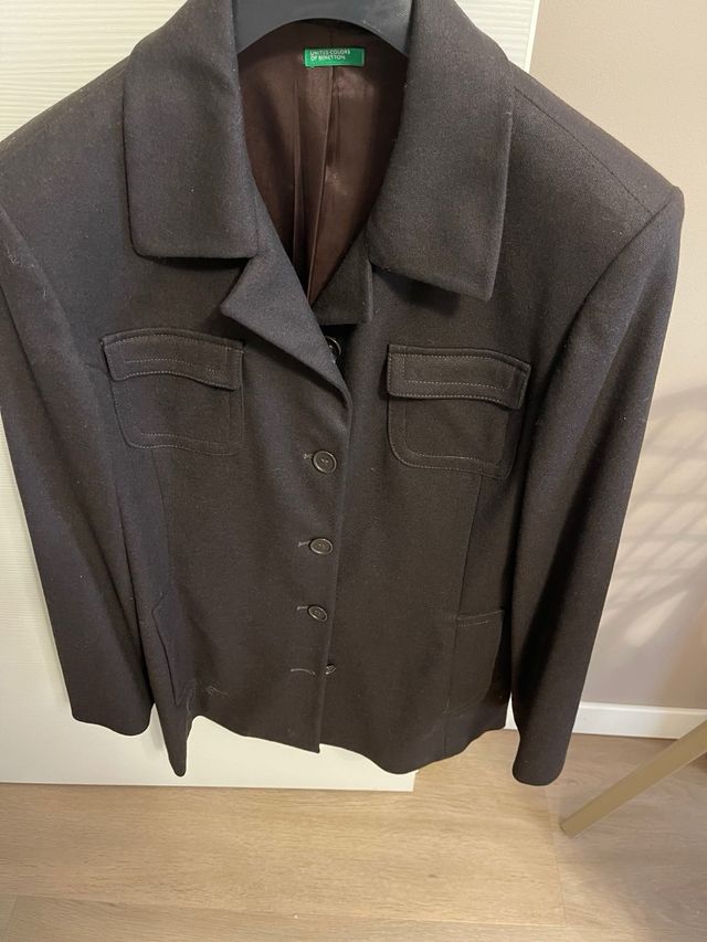 Tailleur donna marrone Benetton taglia 44 lana 65%