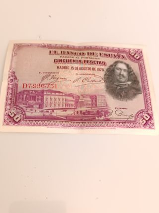 Billete antiguo de 1928
