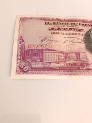 Billete antiguo de 1928