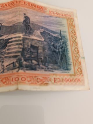 Billete antiguo de 100 pesetas
