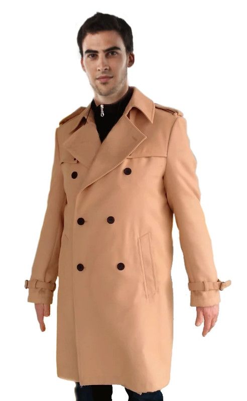 cappotto uomo in panno color cammello