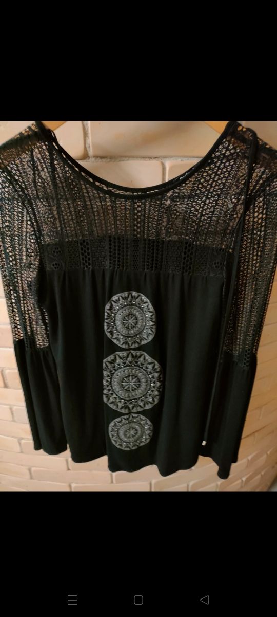 Camicia nera con strass 