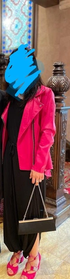 Chaqueta tipo biker fucsia S/M