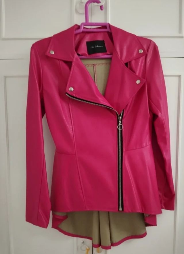 Chaqueta tipo biker fucsia S/M