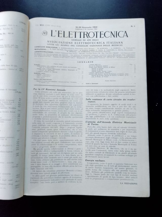 L' elettrotecnica anno 1954 completo