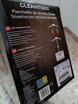 Planchador/secador de camisas. Plancha vapor