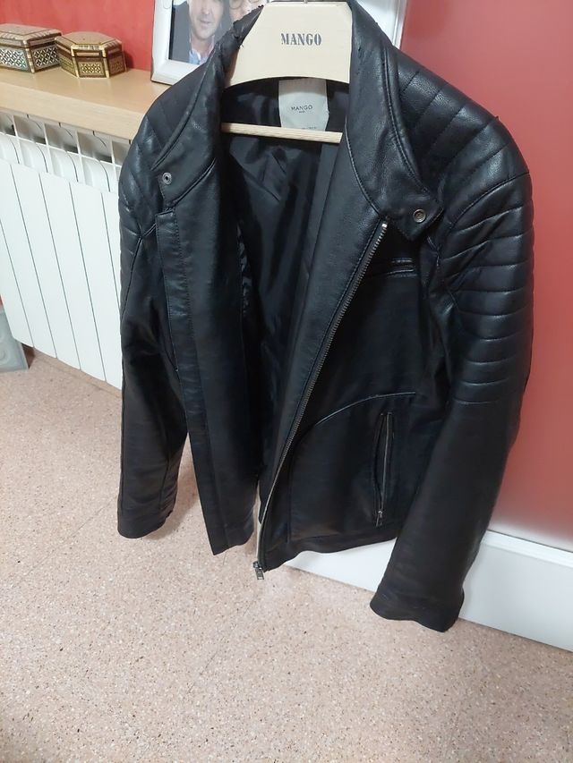 Cazadora polipiel mango