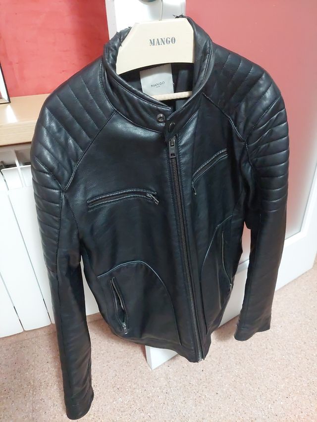 Cazadora polipiel mango