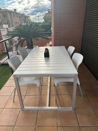 Mesa Jardin Aluminio Blanca Gandia Blasco
