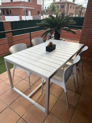Mesa Jardin Aluminio Blanca Gandia Blasco