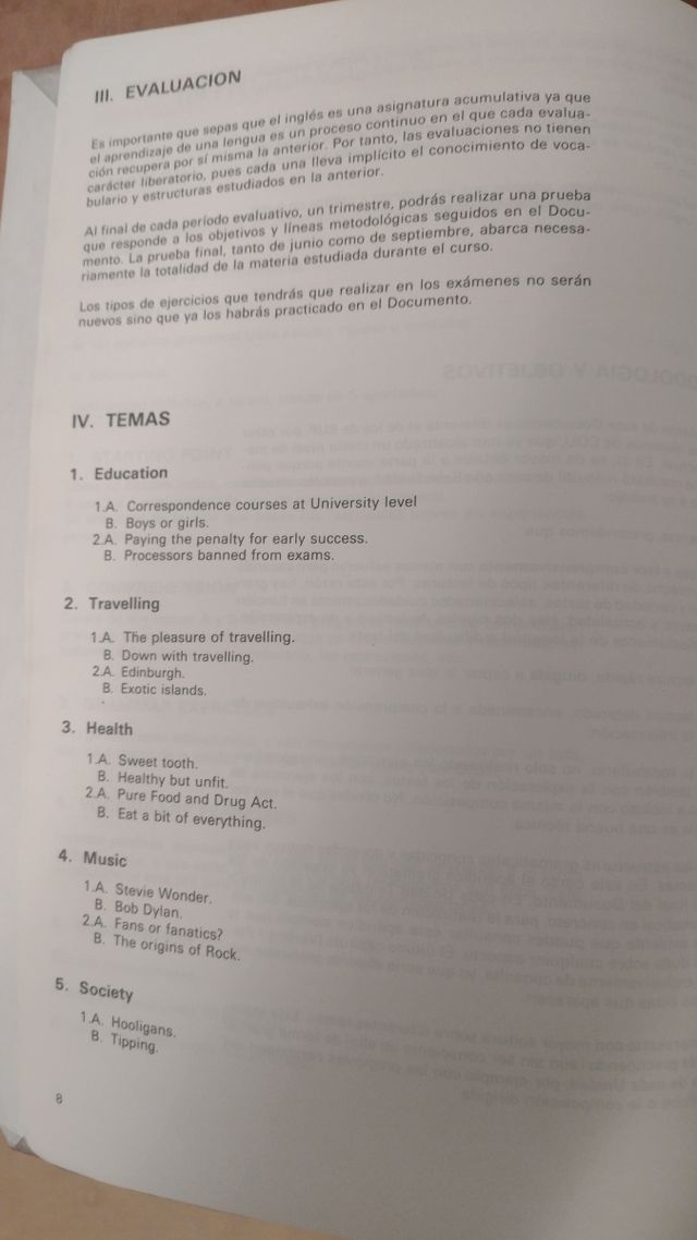 Libro de Inglés COU