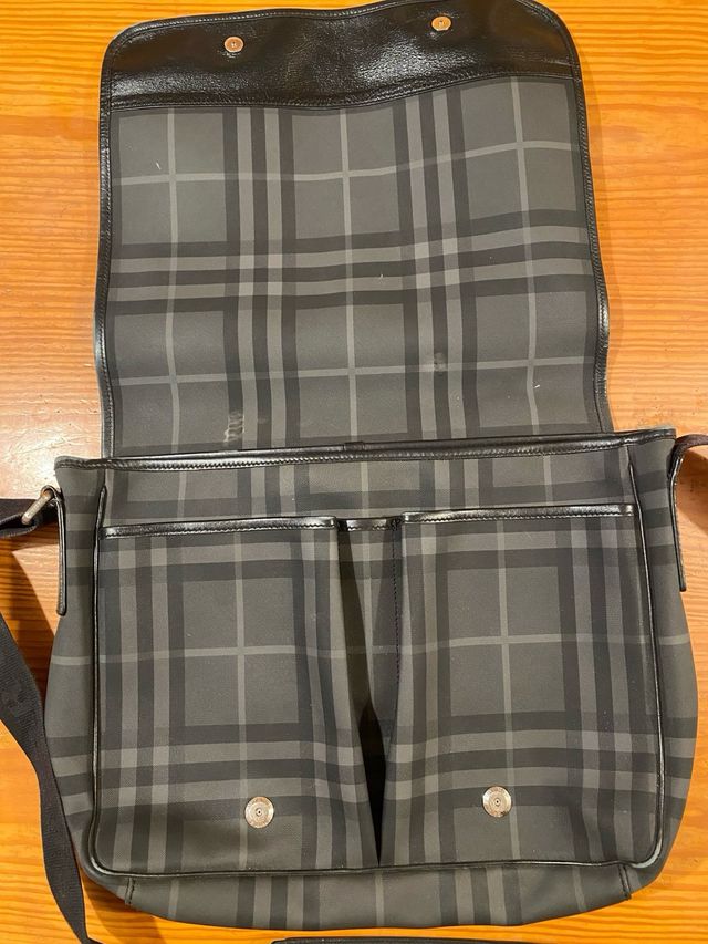 Bandolera original Burberry cuadros gris