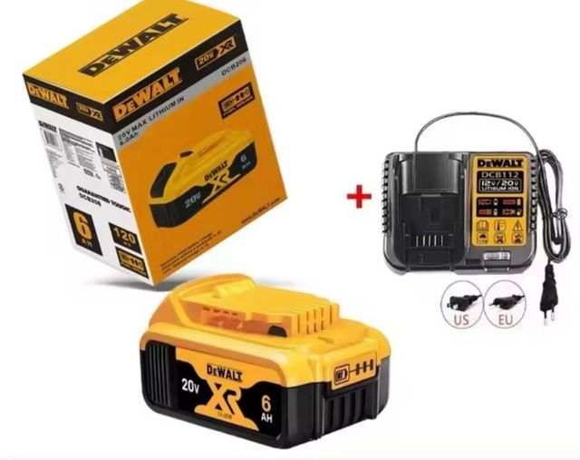 Batería  y cargador DeWalt 20V XR de 6.0Ah.