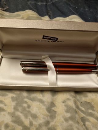 Juego pluma + bolígrafo Inoxcrom rojo
