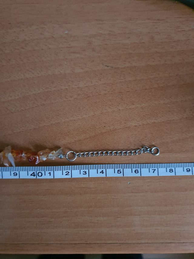 Conjunto collar y pulseras. chips cuarzo y citrino