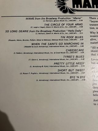 Louis Armstrong MAME vinile