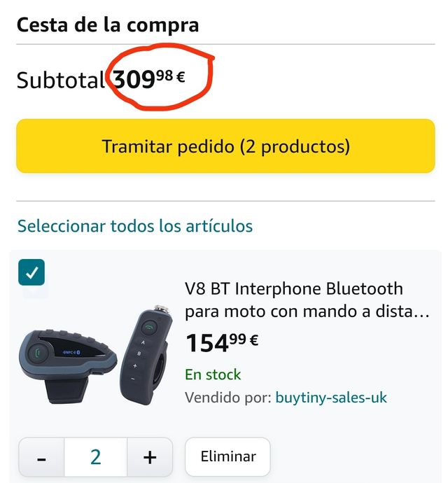 Intercomunicadores V8 BT