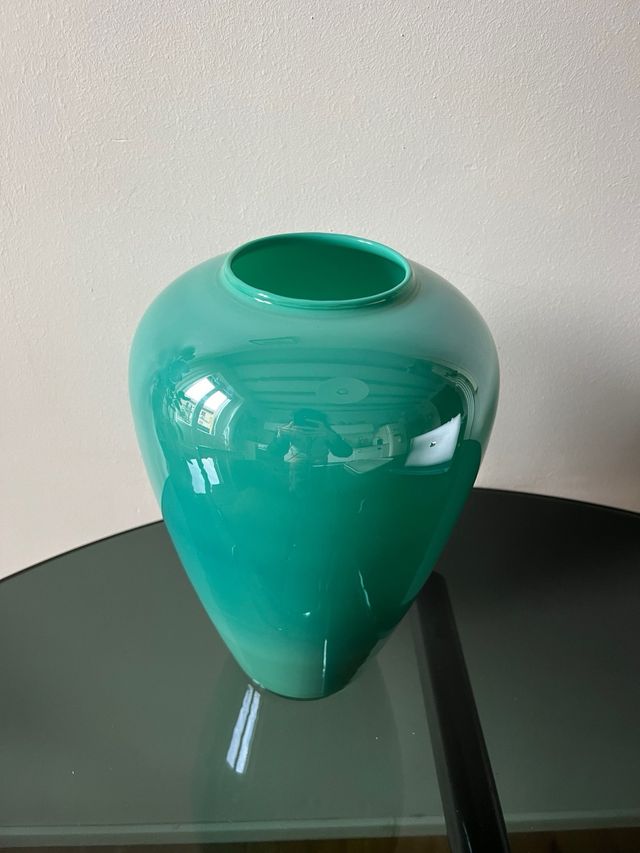 Vaso in vetro soffiato effetto specchio
