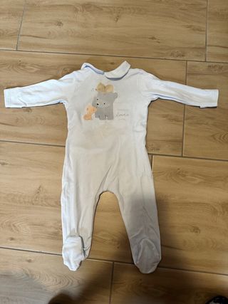 tutina cotone neonato azzurro 6-9 mesi 68 cm