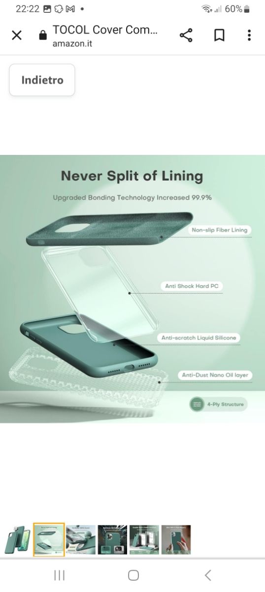 Custodia TOCOL 5 in 1 per iPhone11