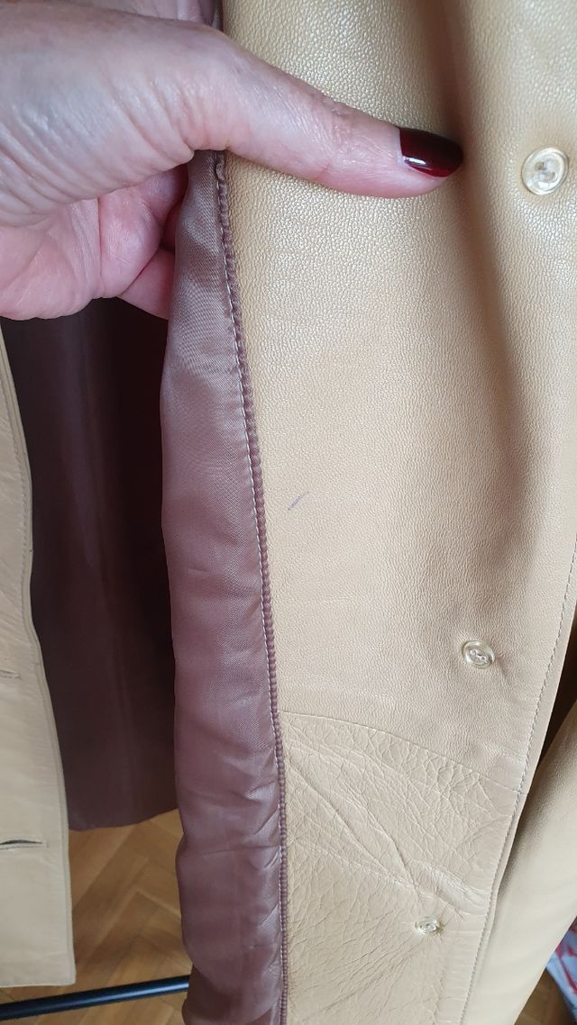 Chaqueta piel beige