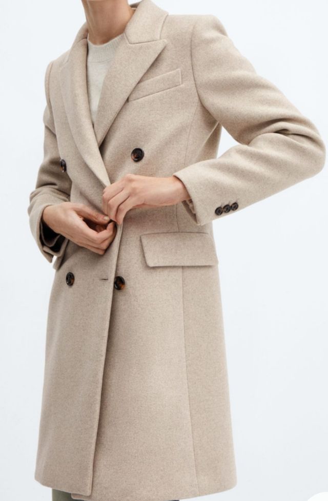 Abrigo lana gris claro/pastel