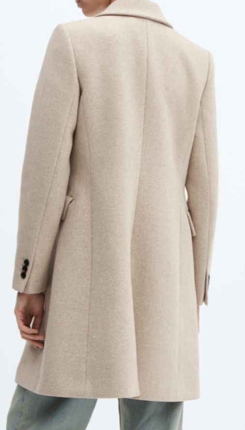 Abrigo lana gris claro/pastel