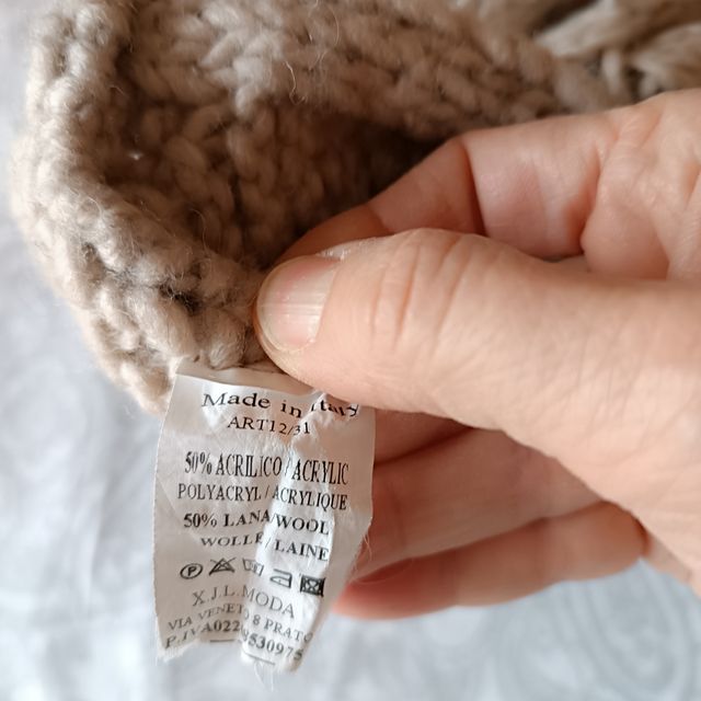 Sciarpa scaldacollo in lana a trecce 