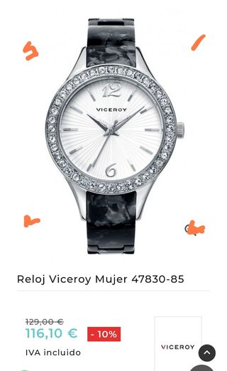 Reloj acero y piedras de Swarovski 